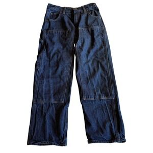 Prison Blues Double Knee Work Jeans Mens Blue Denim Carpenter Pants Made in USA